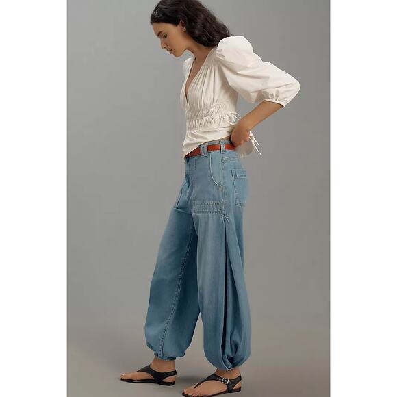 ANTHROPOLOGIE x PILCRO Wharfside High Rise Jogger Jeans Sz 31 {M48} - Picture 4 of 9